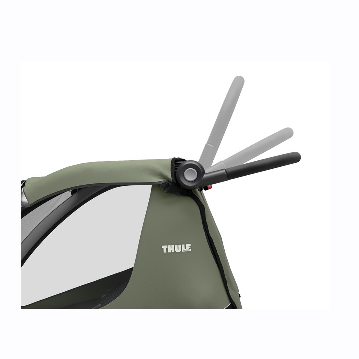 Remorca de bicicleta pentru transport 2 copii Thule Courier Vintage green