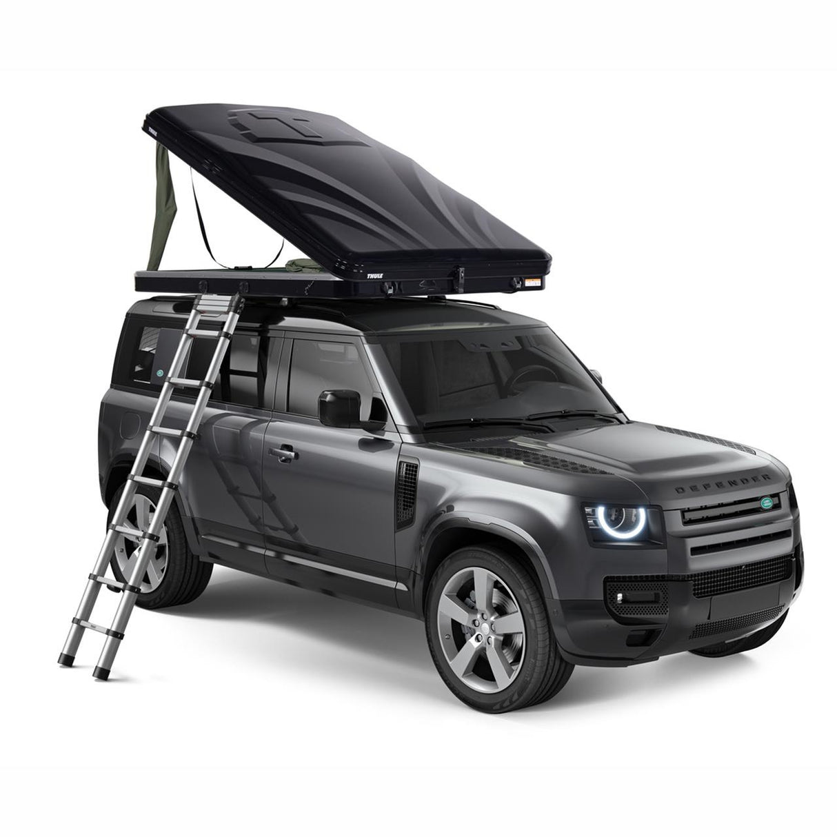 Cort auto cu prindere pe plafon, Thule, Basin, 2 persoane, Hard-Shell, Negru