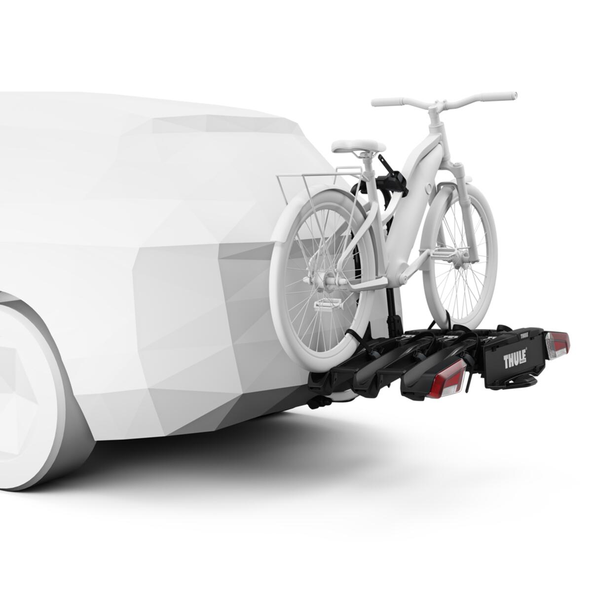 Suport pentru 3(4) biciclete, Thule EasyFold 3 cu prindere pe carligul de remorcare, 13 pini + Adaptor pentru cea de-a 4 bicicleta TA944700