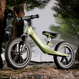 Bicicletă fără pedale Velovity 12″ verde matcha cu roți gonflabile, pentru copii 2–7 ani