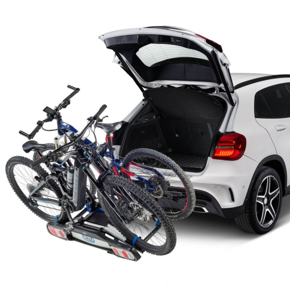 Suport biciclete Cruz Pivot eBike R3 940-509 cu prindere pe carligul de remorcare, pentru 2 biciclete electrice, 13 pini