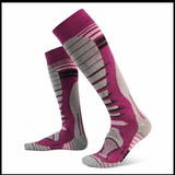 Sosete Schi/Snowboard Premium Lână Merinos. Compresie Gradată, Amortizare Șocuri, Anti-Miros. visiniu .Marime M (35 - 38)