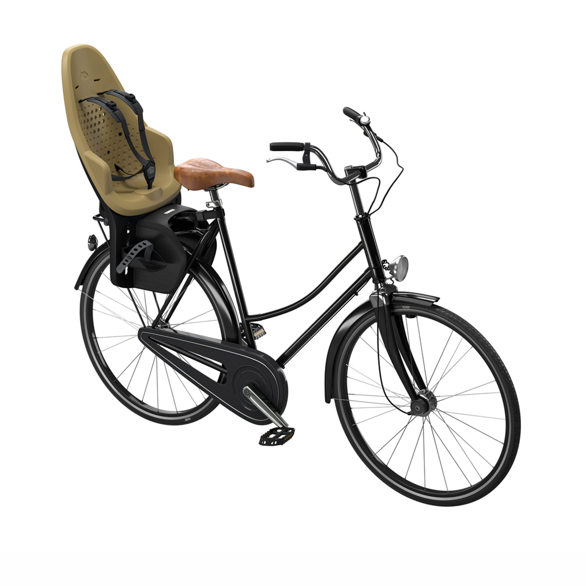 Scaun pentru copii, Thule Yepp 2 Maxi Fennel Tan Rack mounted, cu montare pe bicicleta in spate