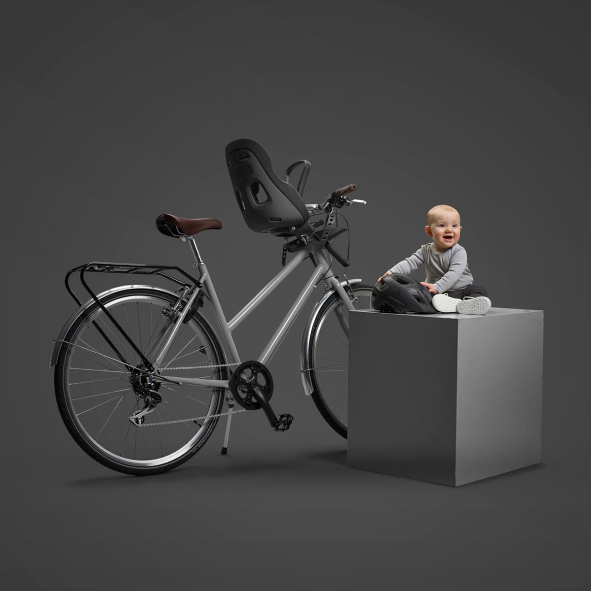 Scaun pentru copii, Thule Yepp Nexxt 2 Mini Midnight Black, cu montare pe bicicleta in fata