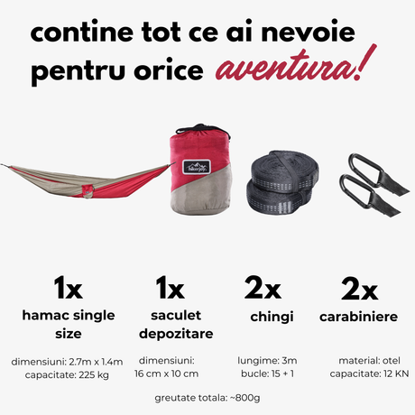 Detaliu material parașută 210T pentru hamac hikerjoy burgundy