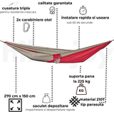 Hamac hikerjoy burgundy pliat compact în husă de transport