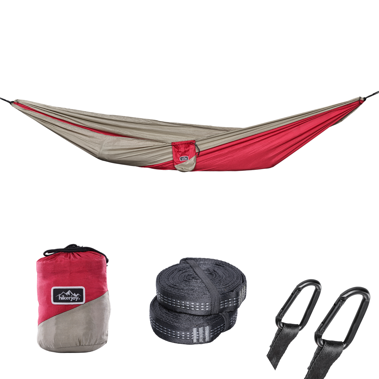 Hamac hikerjoy burgundy roșu profund, nylon parașută 210T