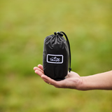 Hamac hikerjoy ultra light olive pliat compact în săculeț, dimensiune palmă