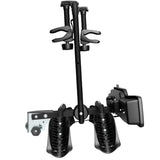 Suport 2 biciclete Peruzzo Siena 668E compatibil cu biciclete electrice cu prindere pe carligul de remorcare, Negru Mat