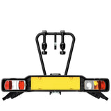 Suport 2 biciclete Peruzzo Siena 668E compatibil cu biciclete electrice cu prindere pe carligul de remorcare, Negru Mat