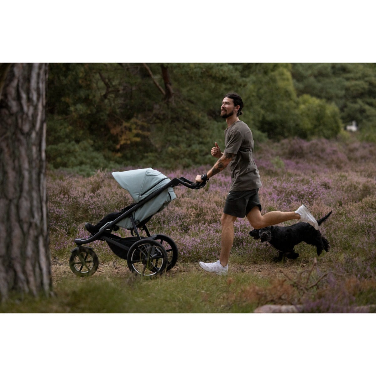 Carucior Thule Urban Glide 3 all-terrain cu catarama hamului magnetica, Mist green