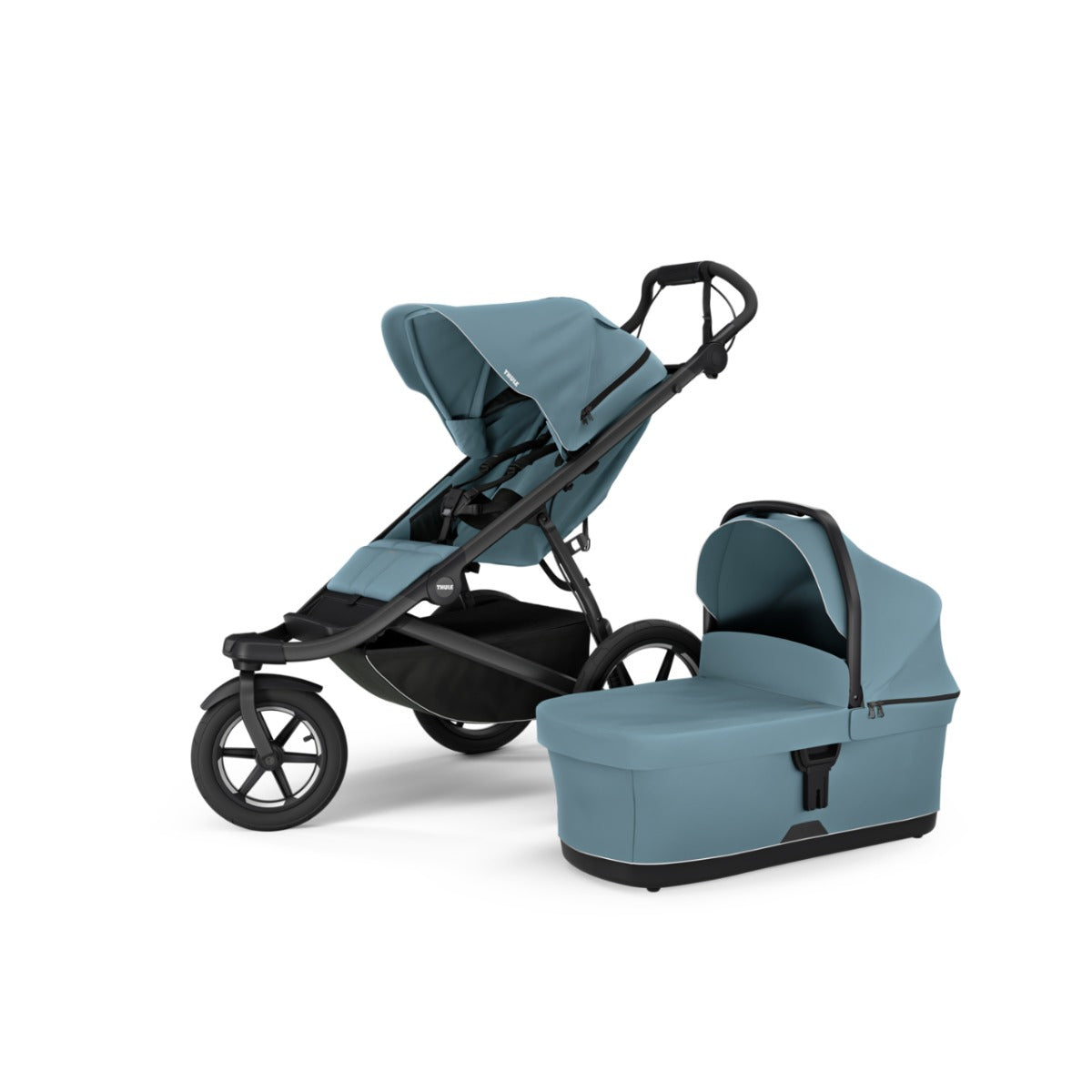 Carucior Thule Urban Glide 3 all-terrain cu catarama hamului magnetica, Mid Blue