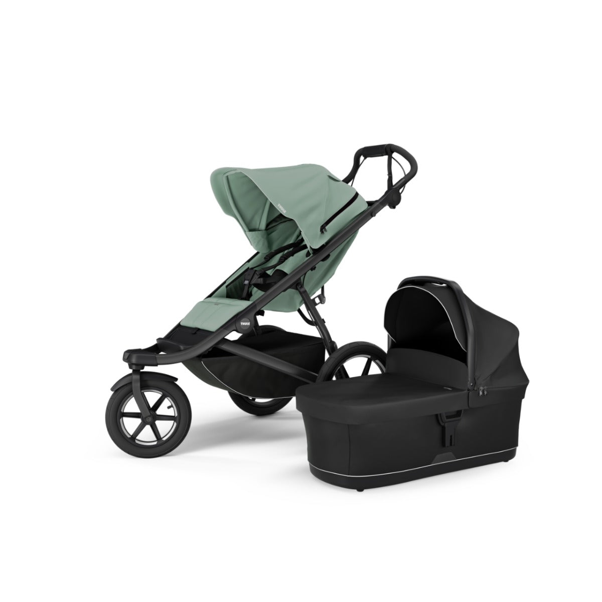 Carucior Thule Urban Glide 3 all-terrain cu catarama hamului magnetica, Mist green