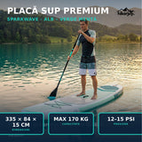 Placă SUP gonflabilă premium Sparkwave 335×84×15 cm, capacitate maximă 170 kg, presiune 12–15 PSI