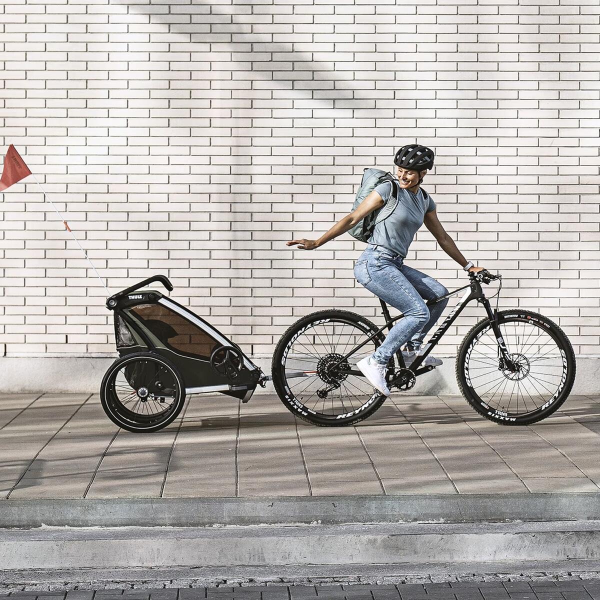 Carucior multisport Thule Chariot Lite double, Vintage Green